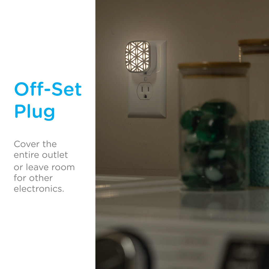 Lights by Night Light Sensing LED Night Light, 2 Pack, Brushed Nickel