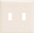 Power Gear Double Toggle Light Switch Wall Plate, Light Almond