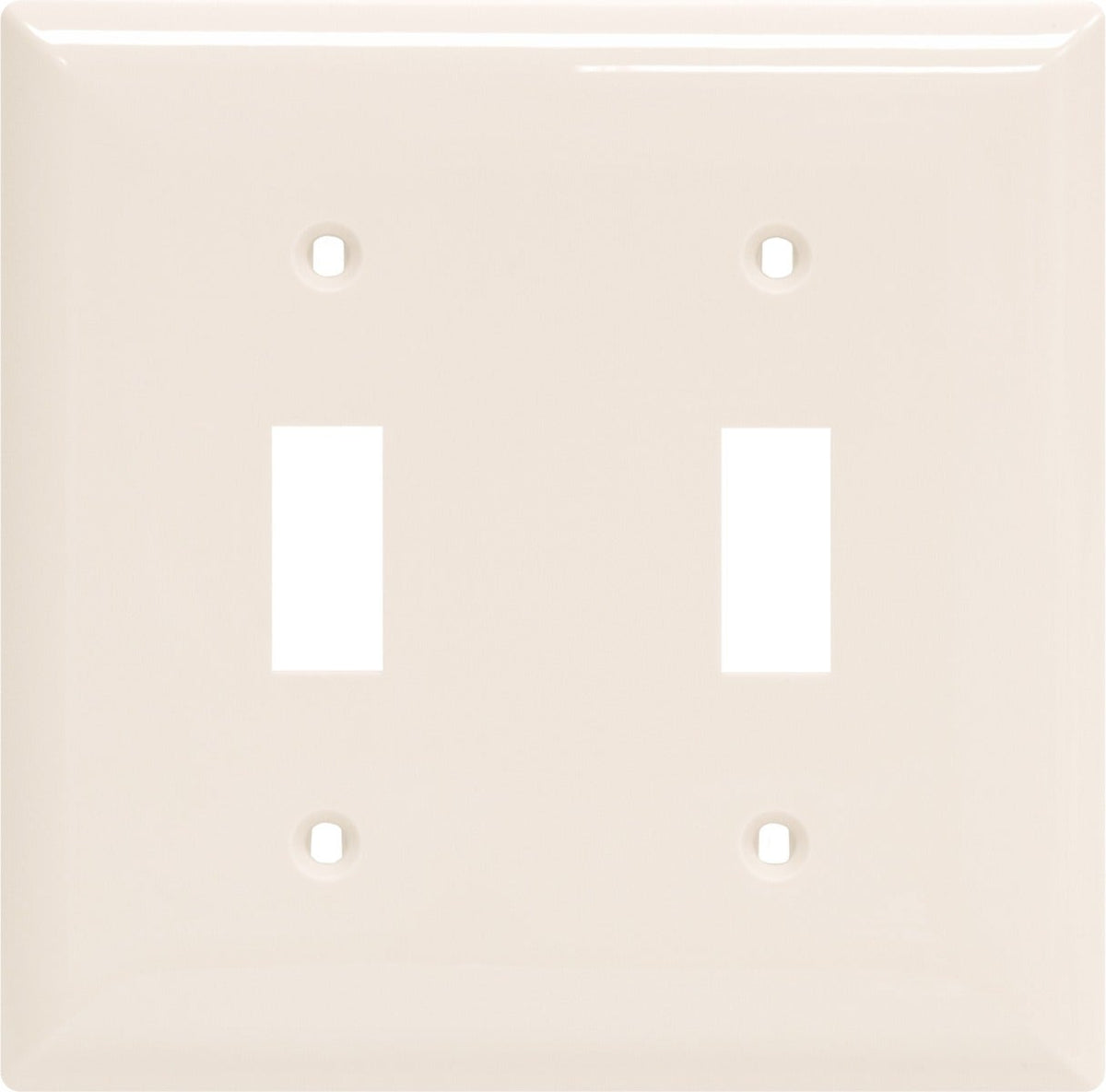 Power Gear Double Toggle Light Switch Wall Plate, Light Almond