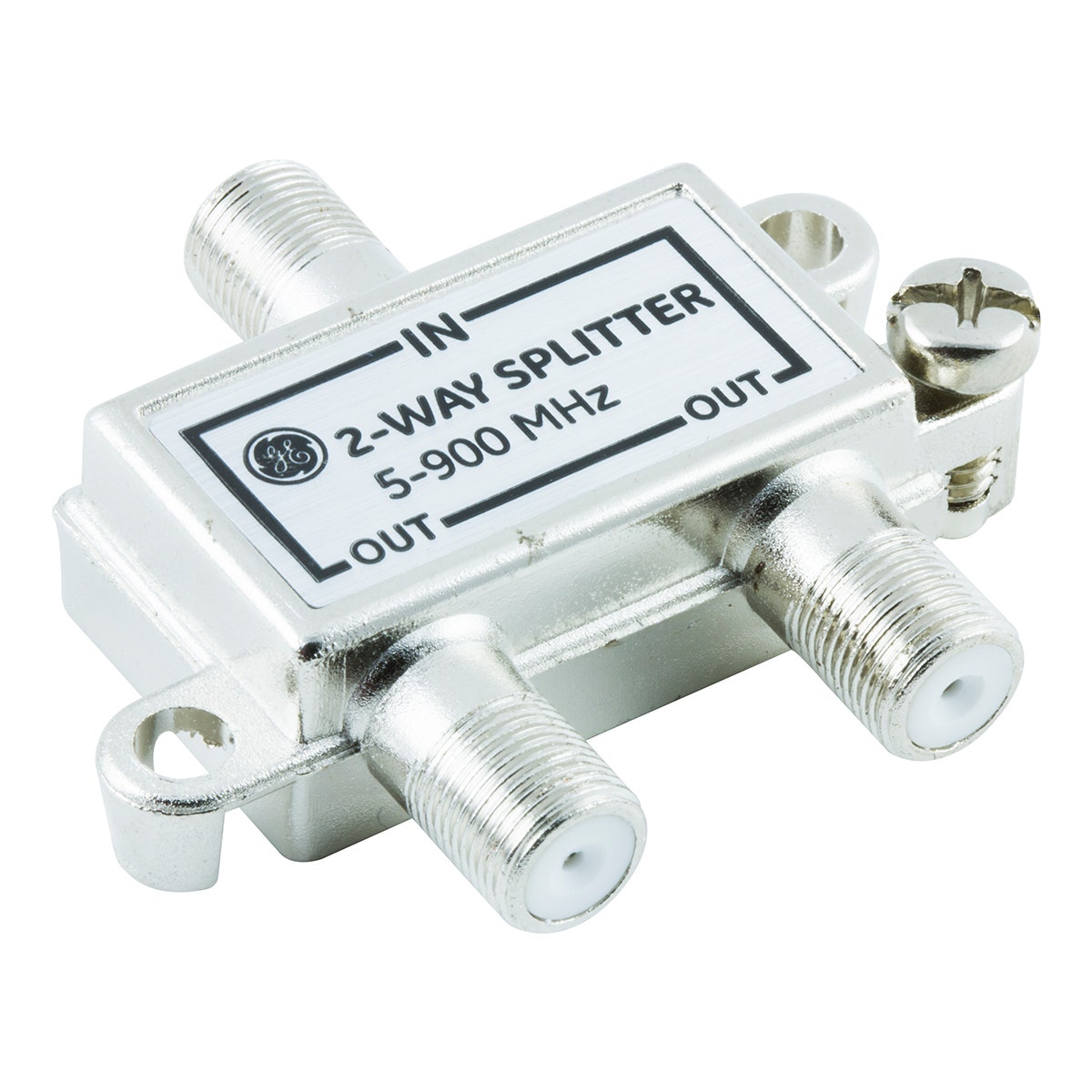 GE 2-Way Signal Splitter, Silver
