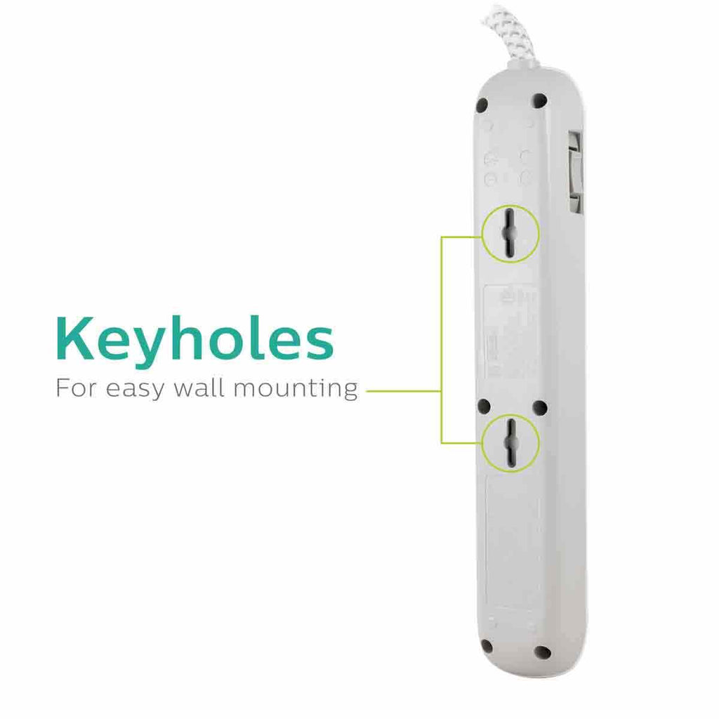 Philips 6-Outlet 4ft. Surge Protector, White