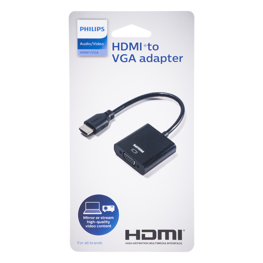Philips HDMI to VGA Adapter, Black