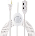 GE 3-Outlet 12ft. Extension Cord with On/Off Switch, White