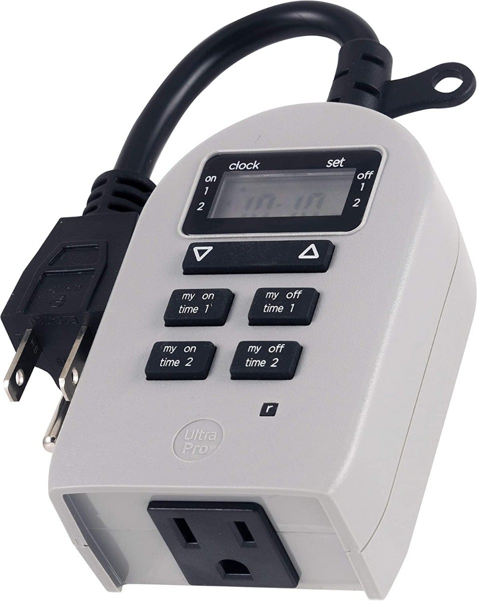 UltraPro Outdoor Plug-In 1-Outlet Digital Timer, Gray