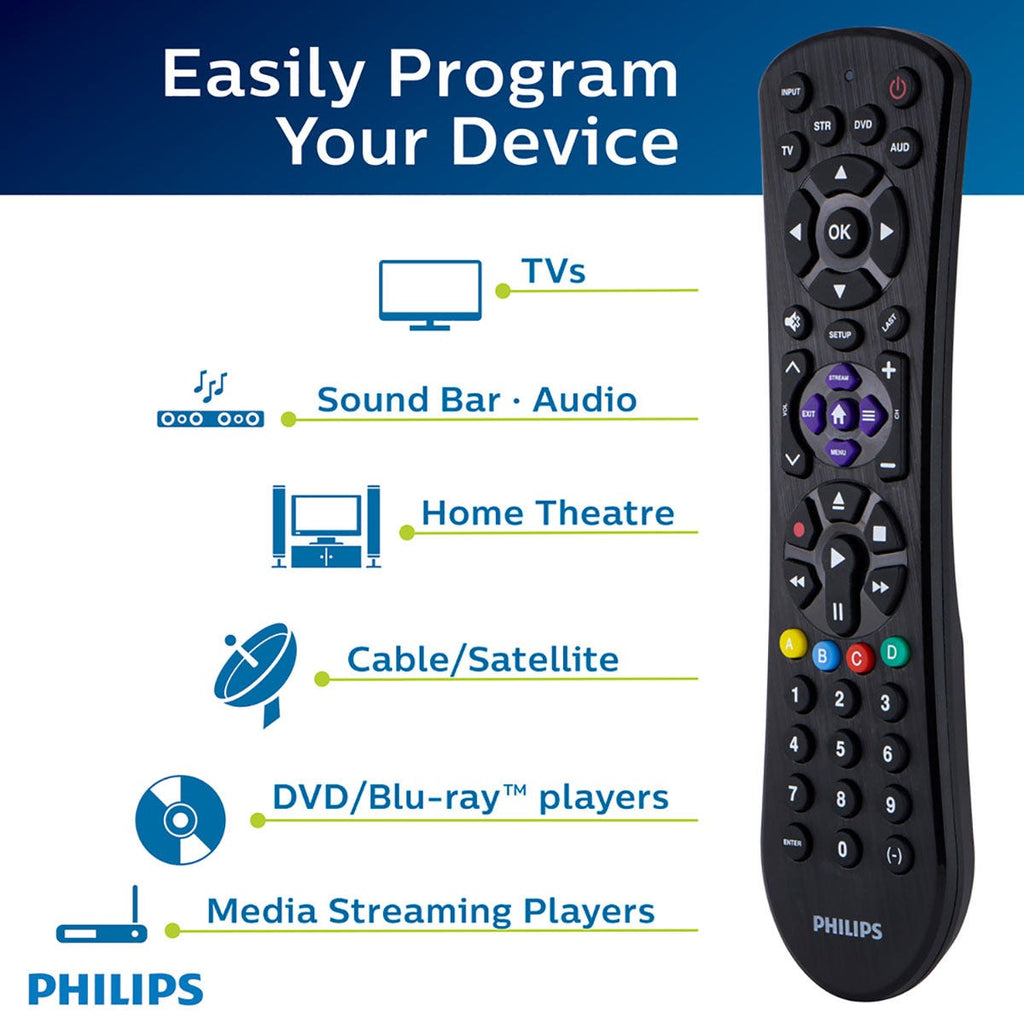Philips 4-Device Universal Remote, Black