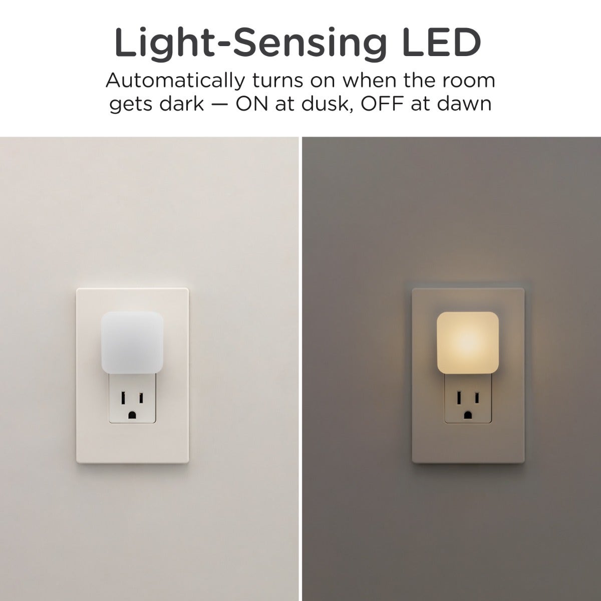 Lights by Night Square GLO Dot LED Night Light, White, 2 Pack