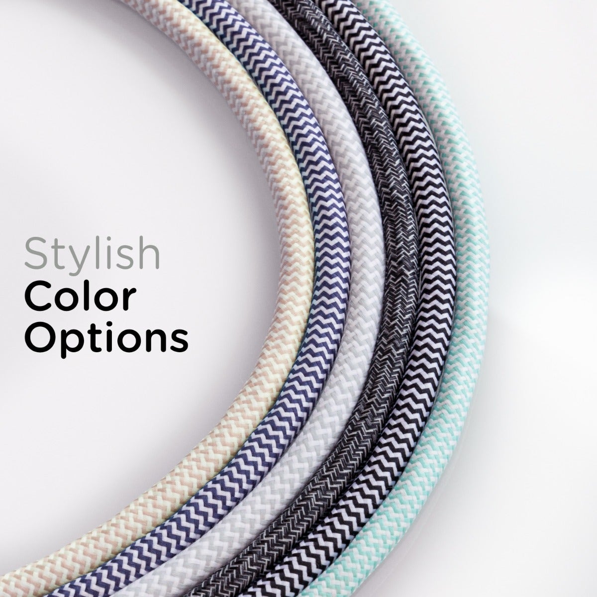 Cordinate 3-Outlet 10ft. Braided Extension Cord with Surge Protection, Black/Dark Heather