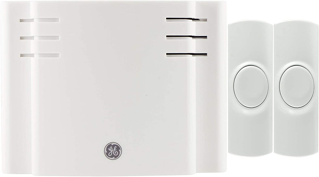 GE Battery Operated 8-Chime 2-Push Button Wireless Door Chime Kit, White