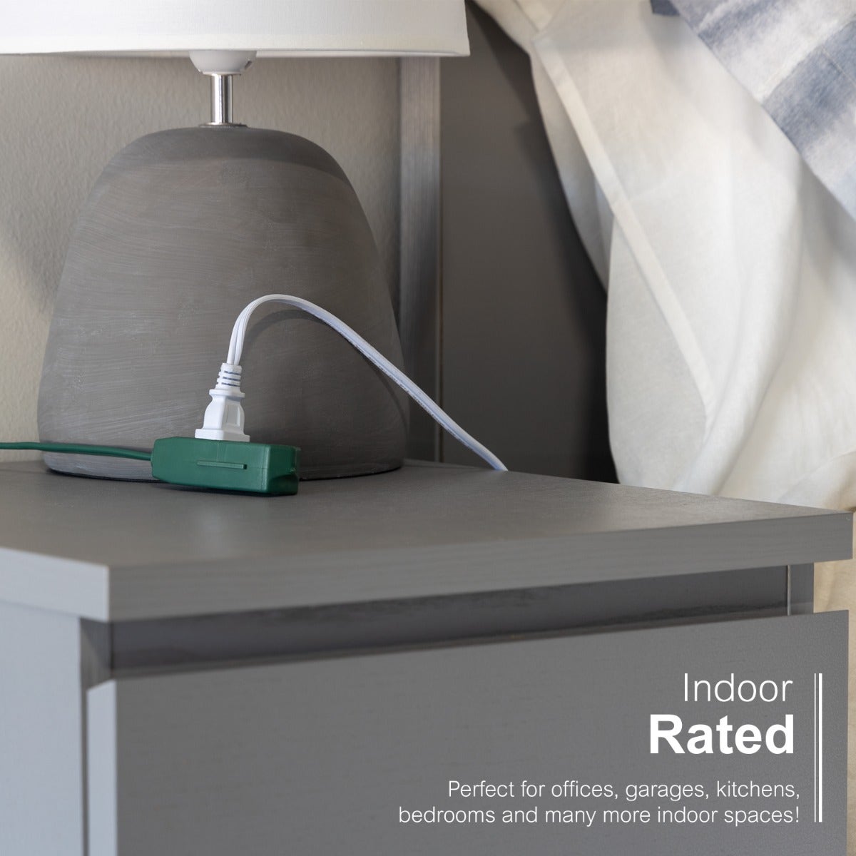 GE 3-Outlet 3ft. Extension Cord with Right-Angle Plug, Green