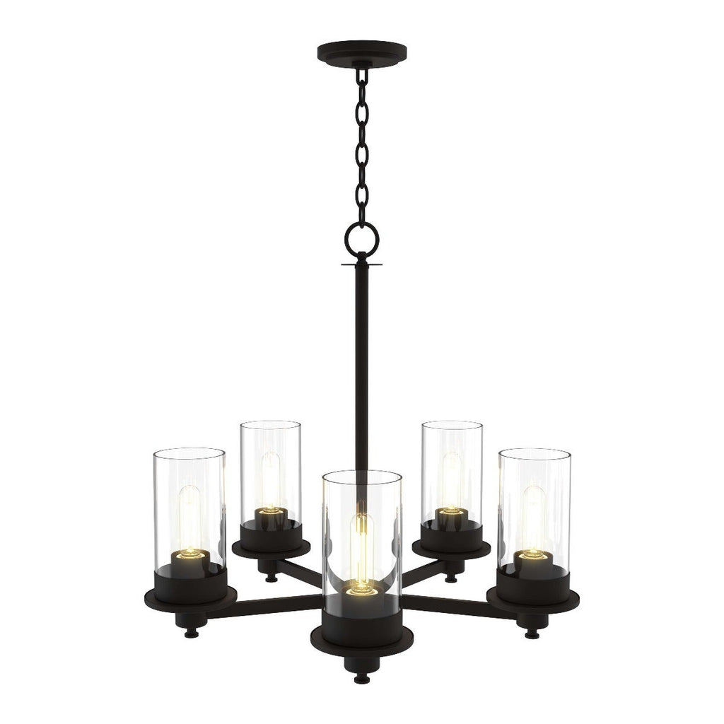 Enbrighten 5-Head Chandelier with LED Vintage Bulbs, Matte Black
