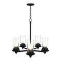 Enbrighten 5-Head Chandelier with LED Vintage Bulbs, Matte Black