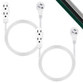 GE 3-Outlet 3ft. Extension Cord  with Right-Angle Plug, 2 Pack, White