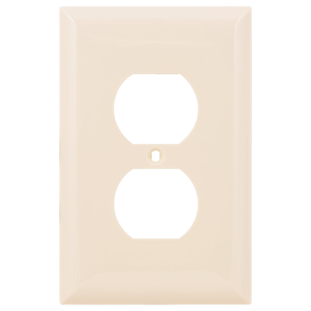 Power Gear Duplex Outlet Receptacle Oversized Wallplate, Light Almond