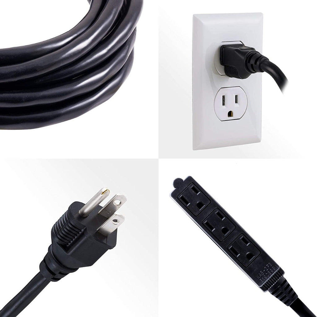 UltraPro 3-Outlet 25ft. Heavy Duty Outdoor Extension Cord, Black