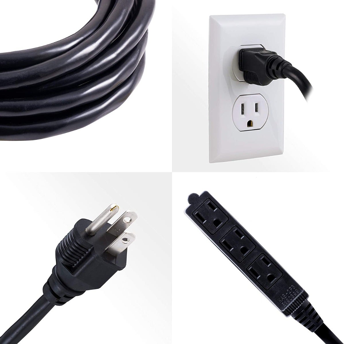 UltraPro 3-Outlet 25ft. Heavy Duty Outdoor Extension Cord, Black