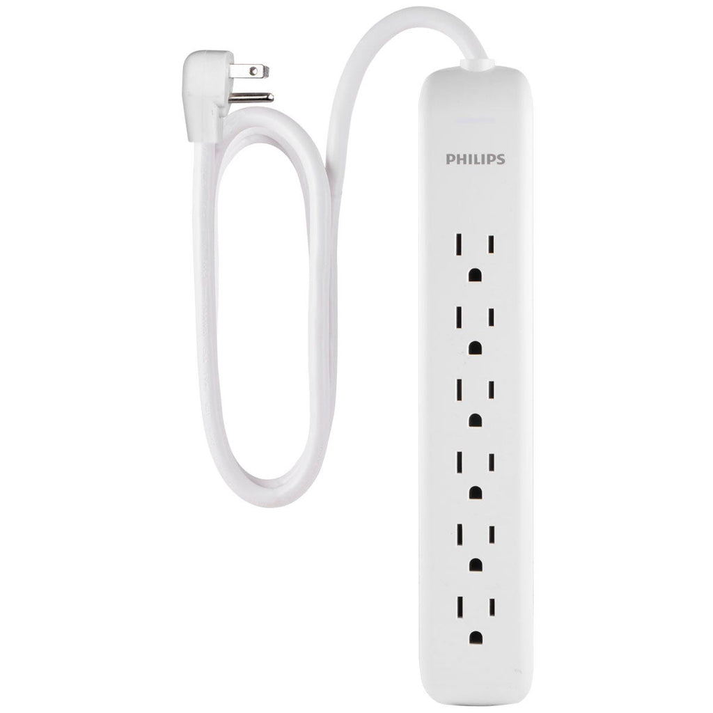 Philips 6-Outlet 4ft. Surge Protector, White