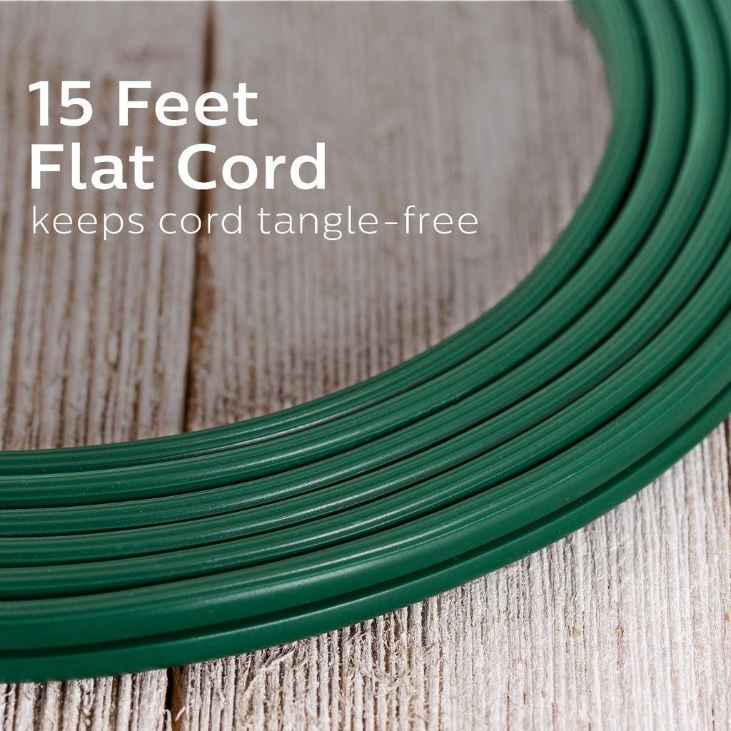 Philips 3-Outlet 15ft. Extension Cord with Flat Plug, Green