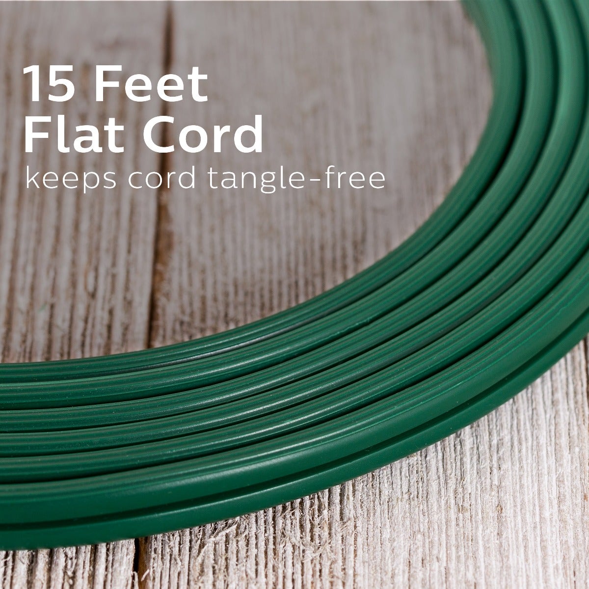Philips 3-Outlet 15ft. Extension Cord with Flat Plug, Green