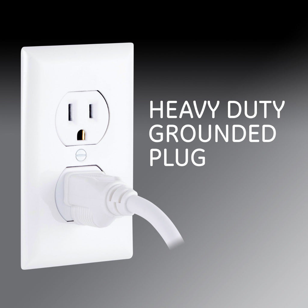 GE 6-Outlet 3ft. Surge Protector with Twist-to-Close Safety Covers, White