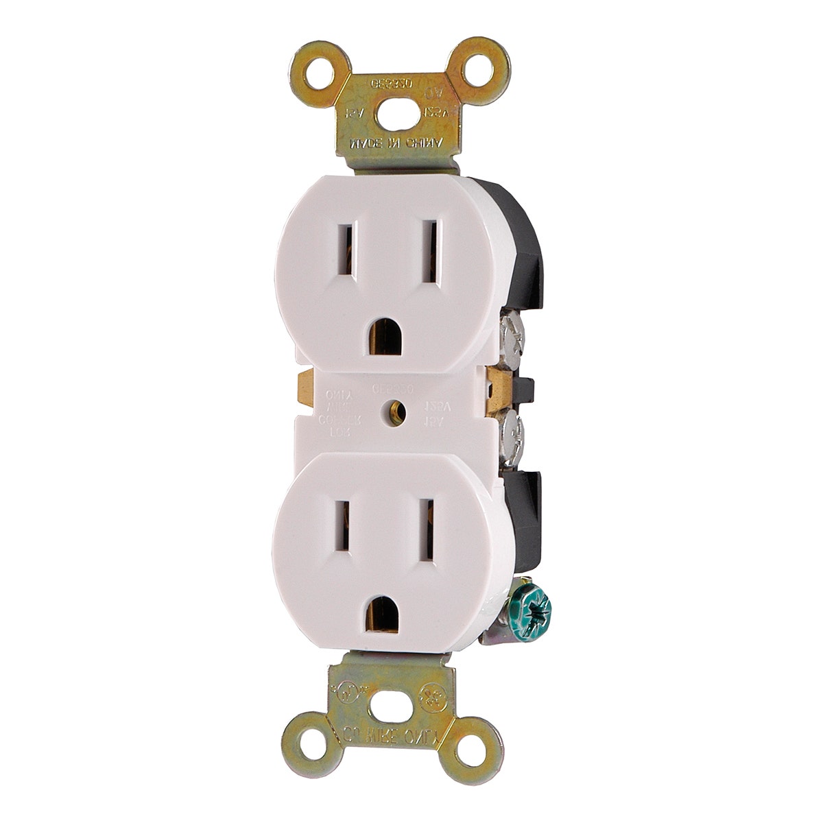 GE Duplex Receptacle, White