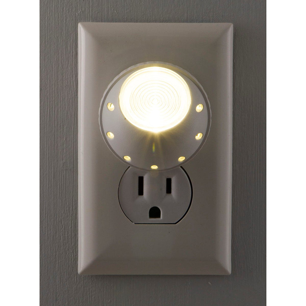 GE Light Sensing Rotating LED Night Light, White