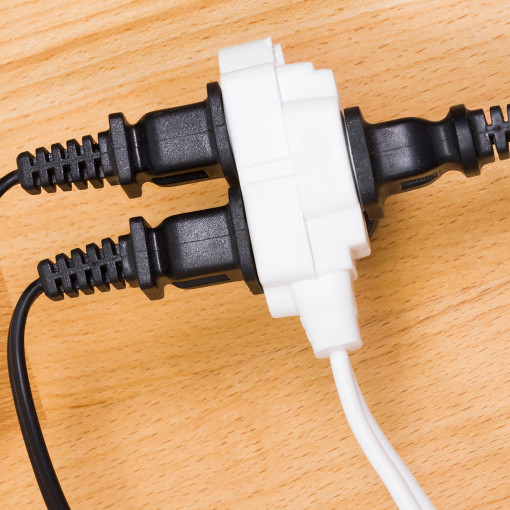 GE 3-Outlet 9ft. Extension Cord with Twist-to-Close Outlets, White