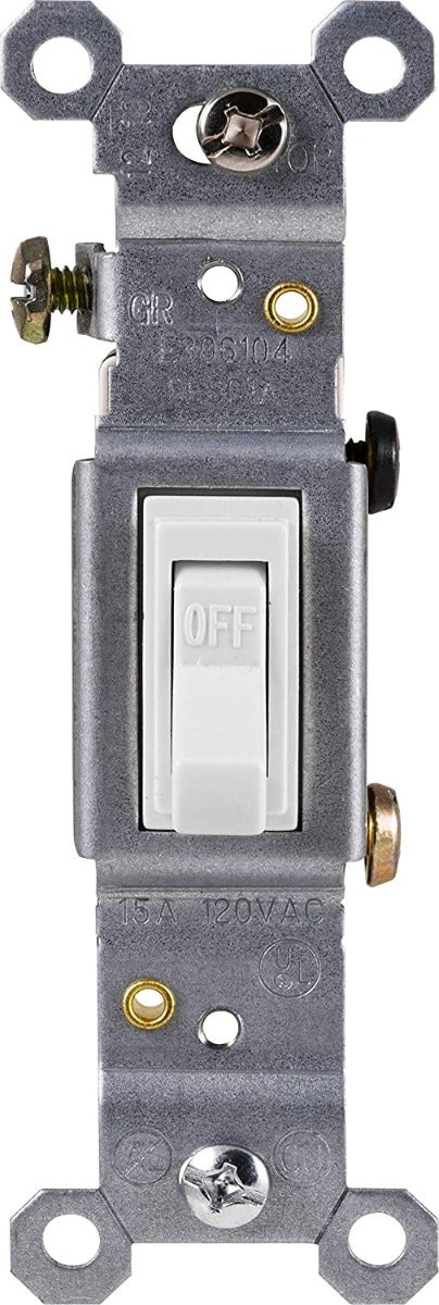GE Grounding Toggle Switch, White, 5 Pack