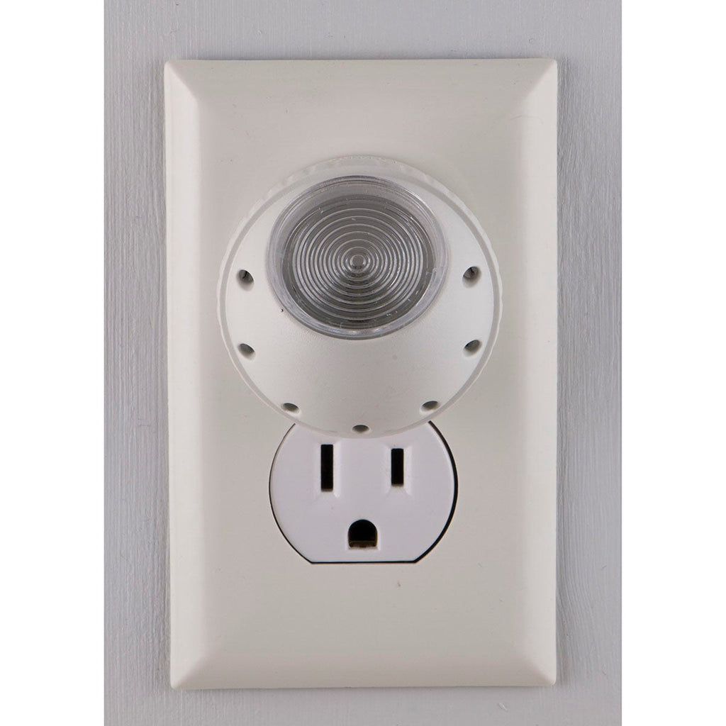 GE Light Sensing Rotating LED Night Light, White