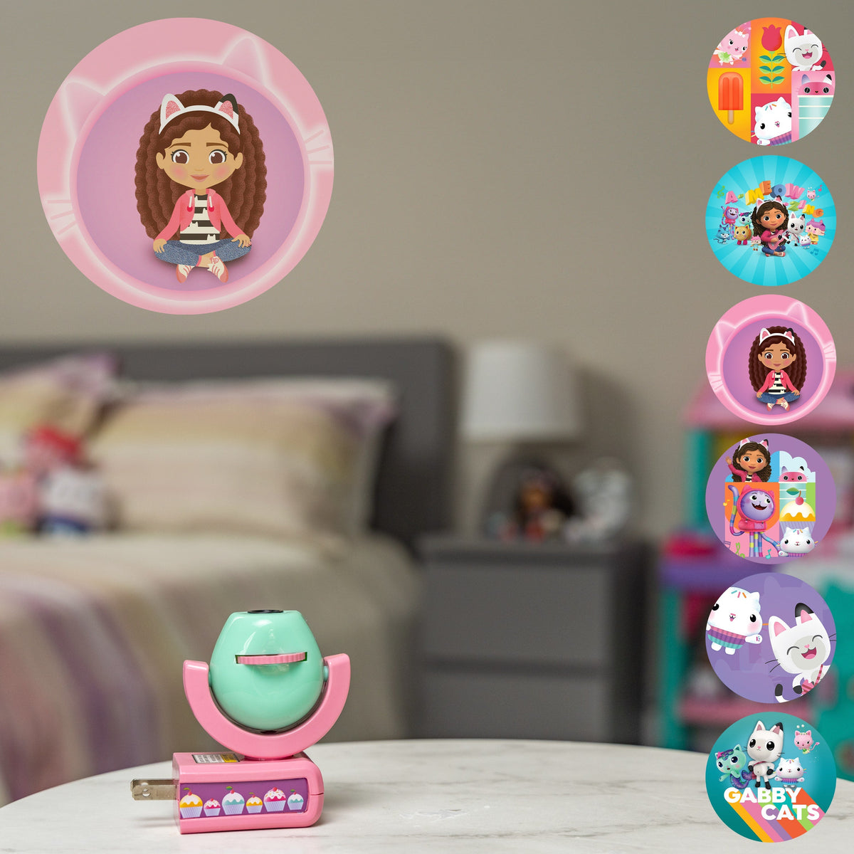 Projectables Gabby's Dollhouse LED Night Light, Pink
