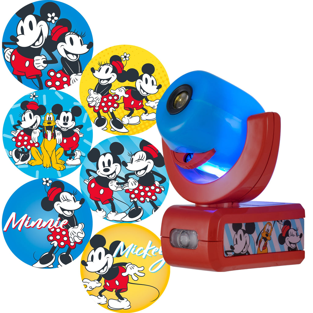 Projectables Disney Mickey & Minnie Light Sensing 6-Image LED Night Light, Blue/Red