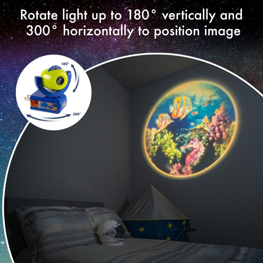 Projectables Outdoor Fun Light Sensing 6-Image LED Night Light, Blue