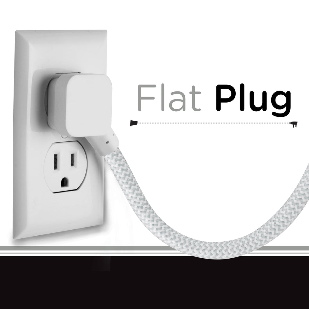 Cordinate 10ft. 3-Outlet Extension Cord, Gray/White