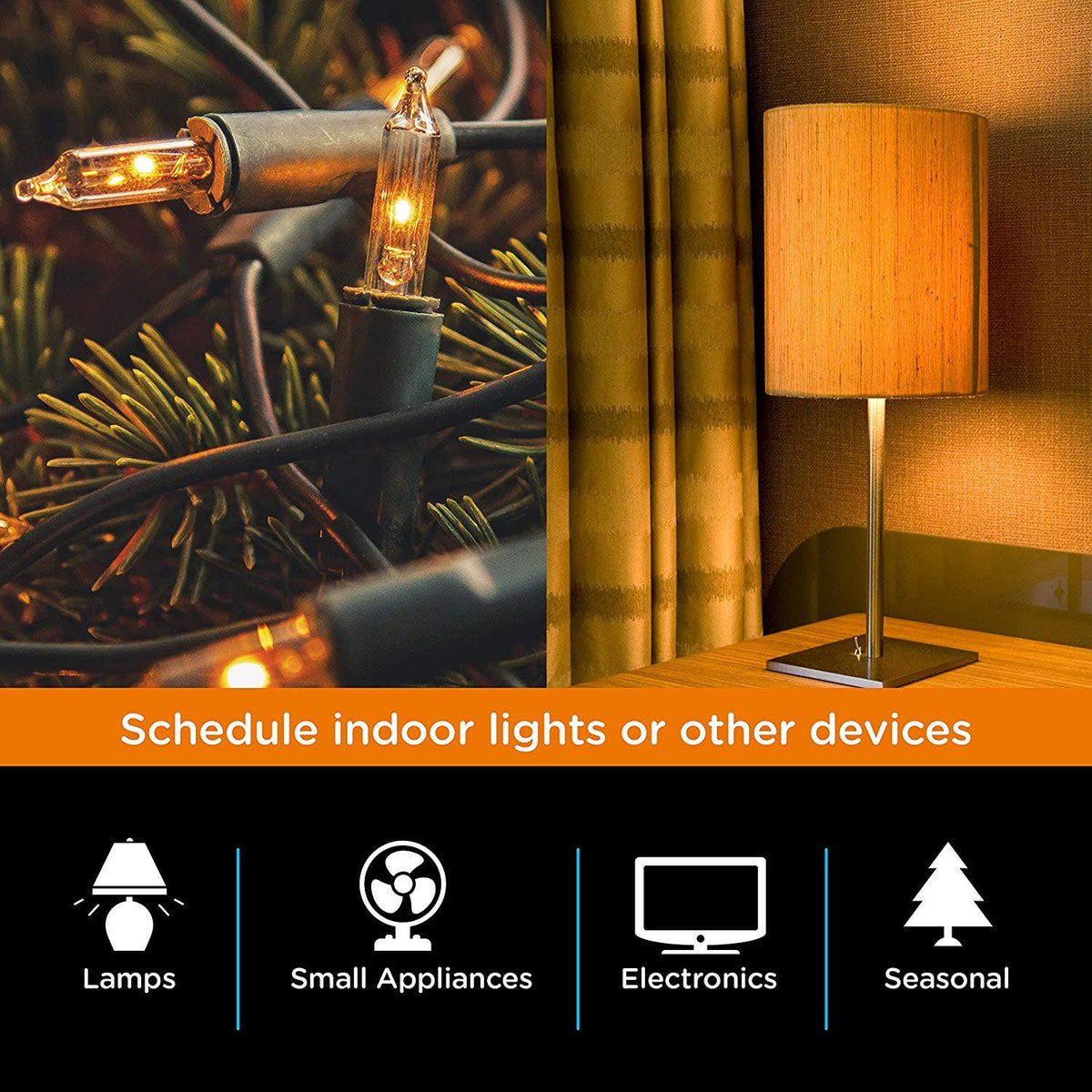 myTouchSmart Indoor Plug-In SunSmart Digital Timer, White