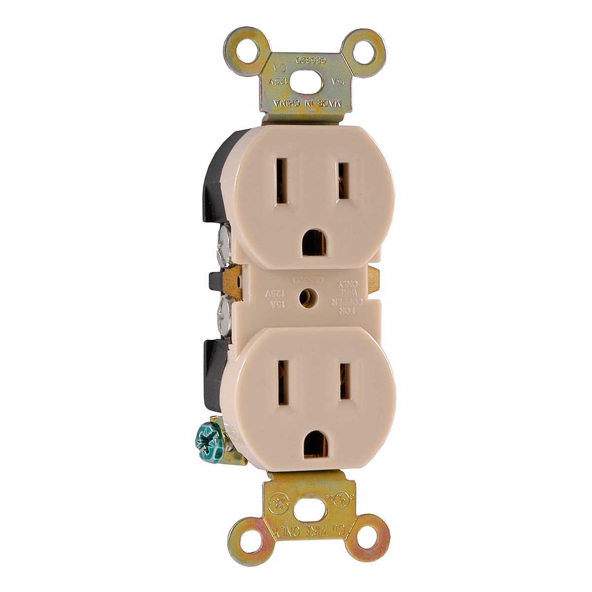GE Duplex Receptacle, Ivory