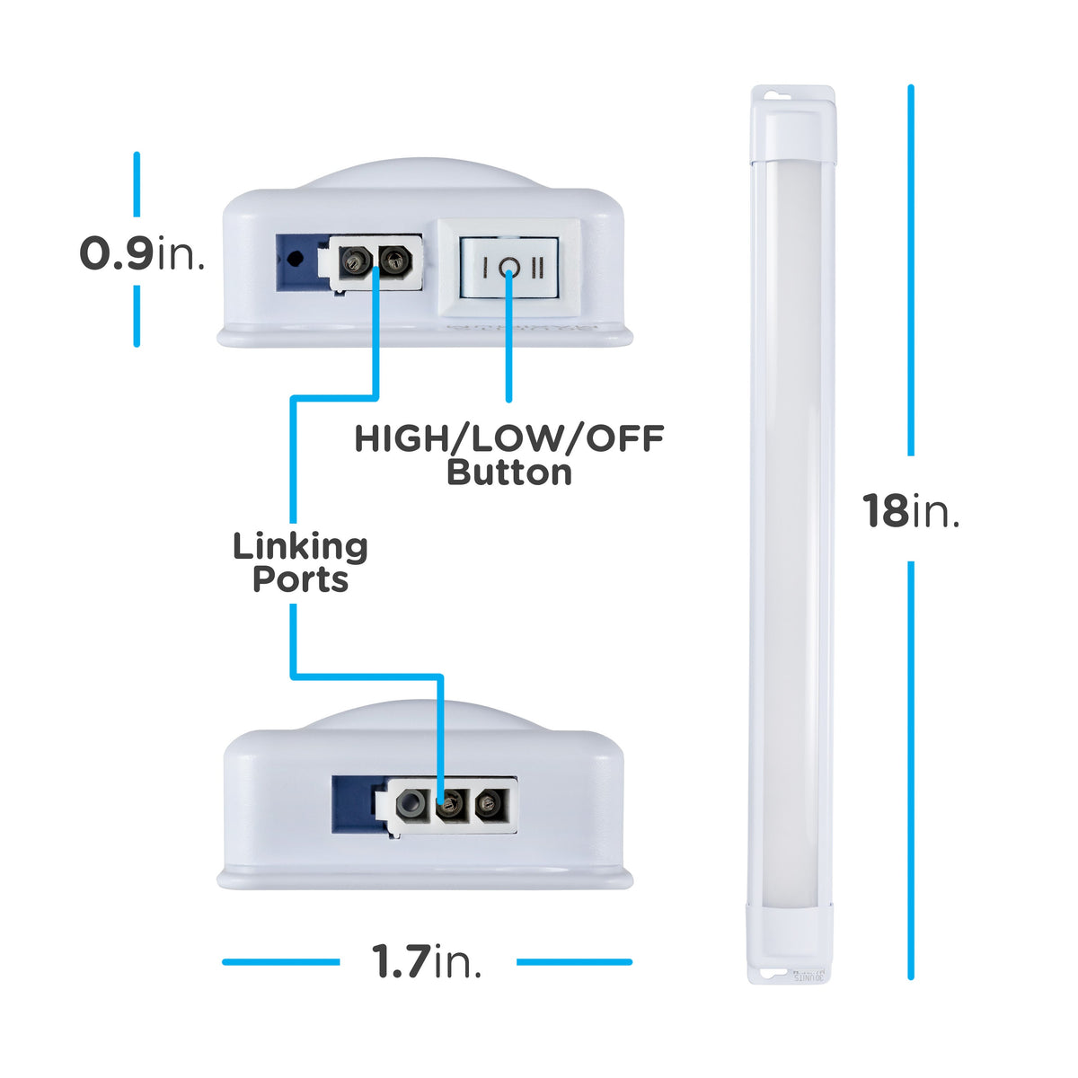 Enbrighten 18in. Plug-In LED Under Cabinet Light Fixture, White
