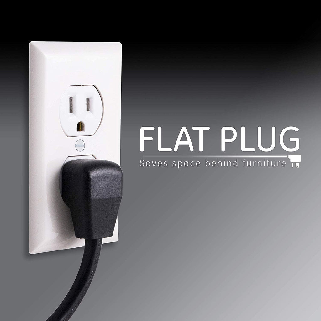 GE 12-Outlet 8ft. Surge Protector with 2-USB Tether, Black