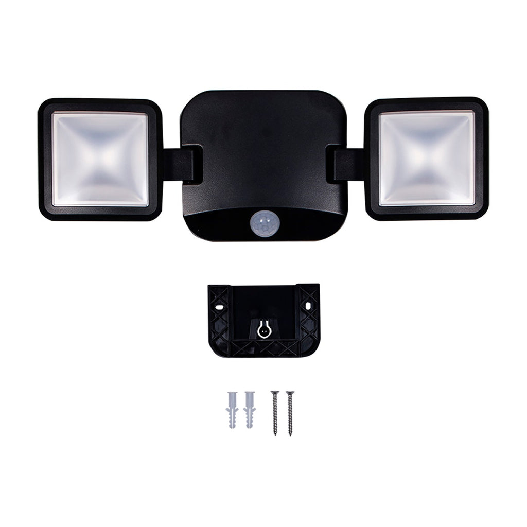Energizer Outdoor Motion-Sensing LED Dual-Head Security Light, Black