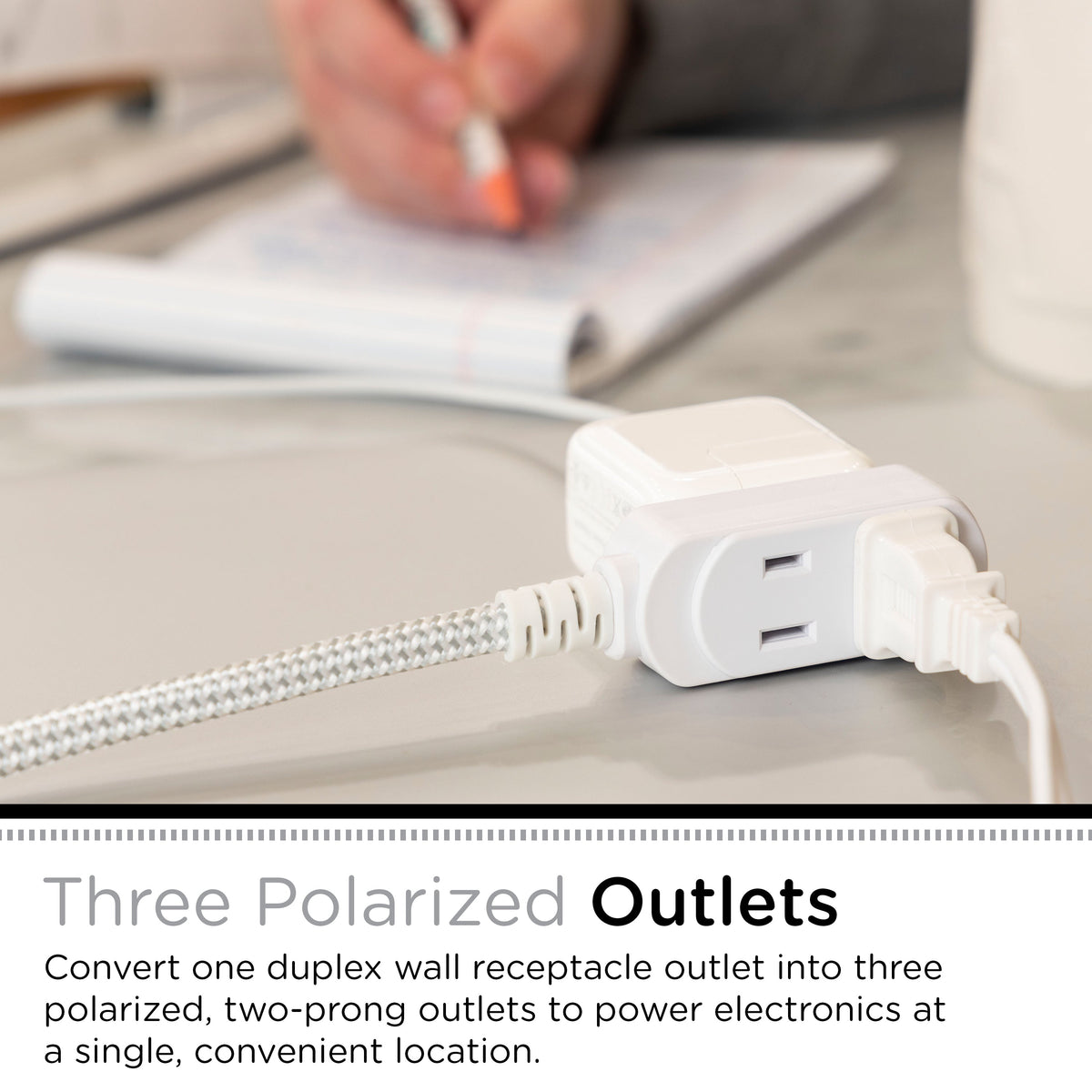 Cordinate 8ft. 3-Outlet Indoor Extension Cord