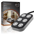 Cordinate ADAPT 6-Outlet 4ft. Braided Extension Cord with Surge Protection, Black/Gray