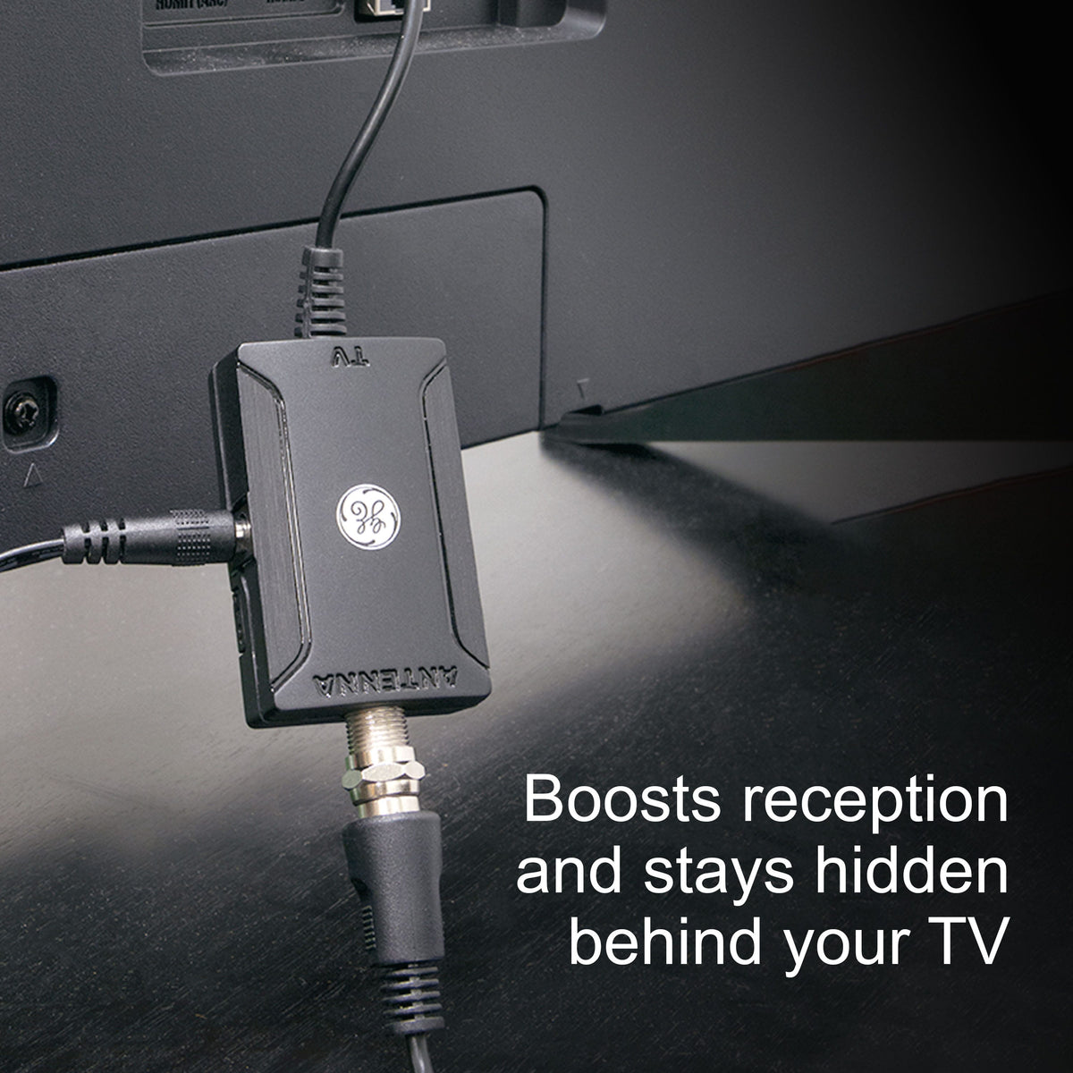 GE Antenna Amplifier with AC Power Adapter, Black