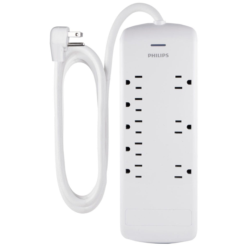 Philips 8-Outlet 8ft. Surge Protector, White