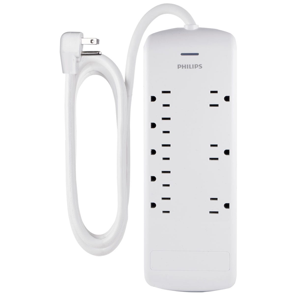 Philips 8-Outlet 8ft. Surge Protector, White