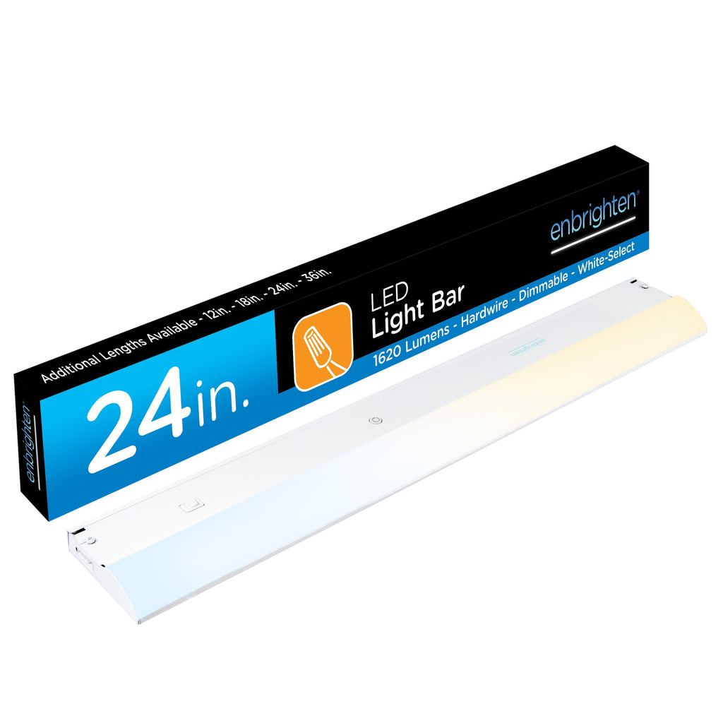 Enbrighten 24in. Direct Wire LED Light Bar, White