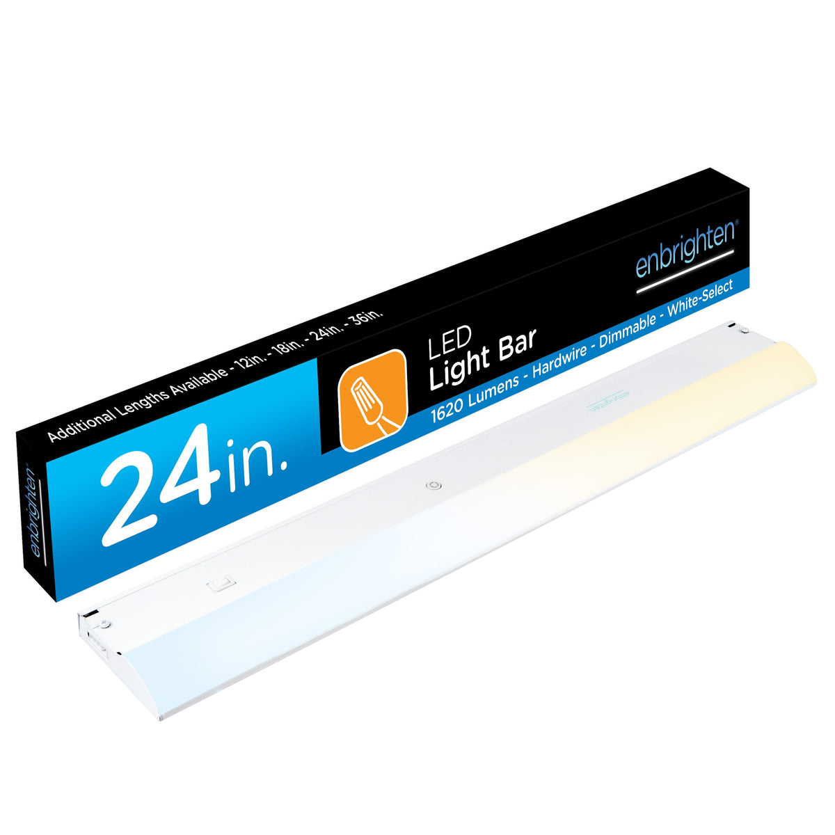 Enbrighten 24in. Direct Wire LED Light Bar, White