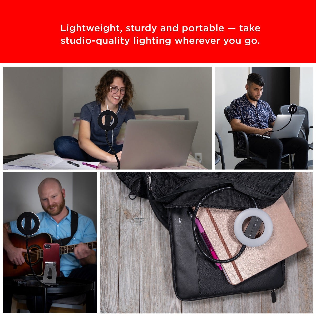 UltraPro USB LED Selfie Video Light, Black