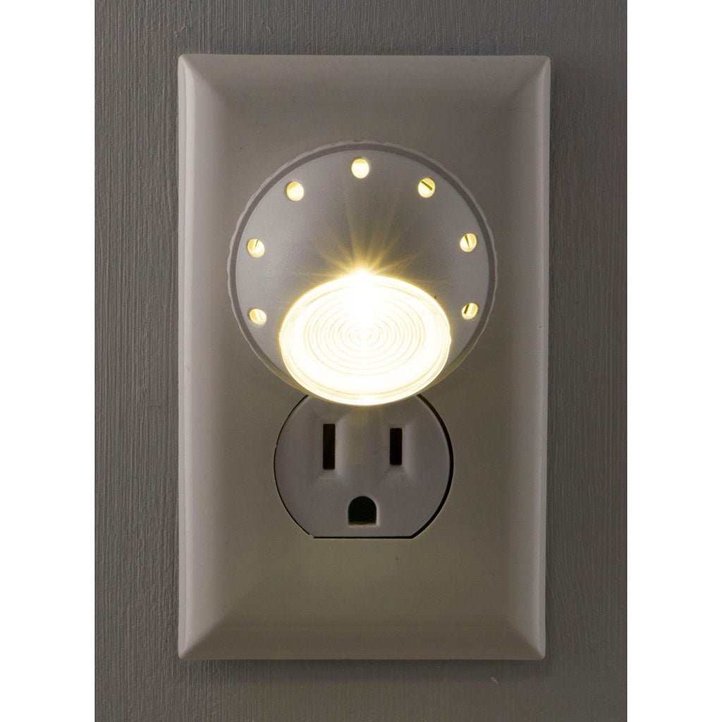GE Light Sensing Rotating LED Night Light, White