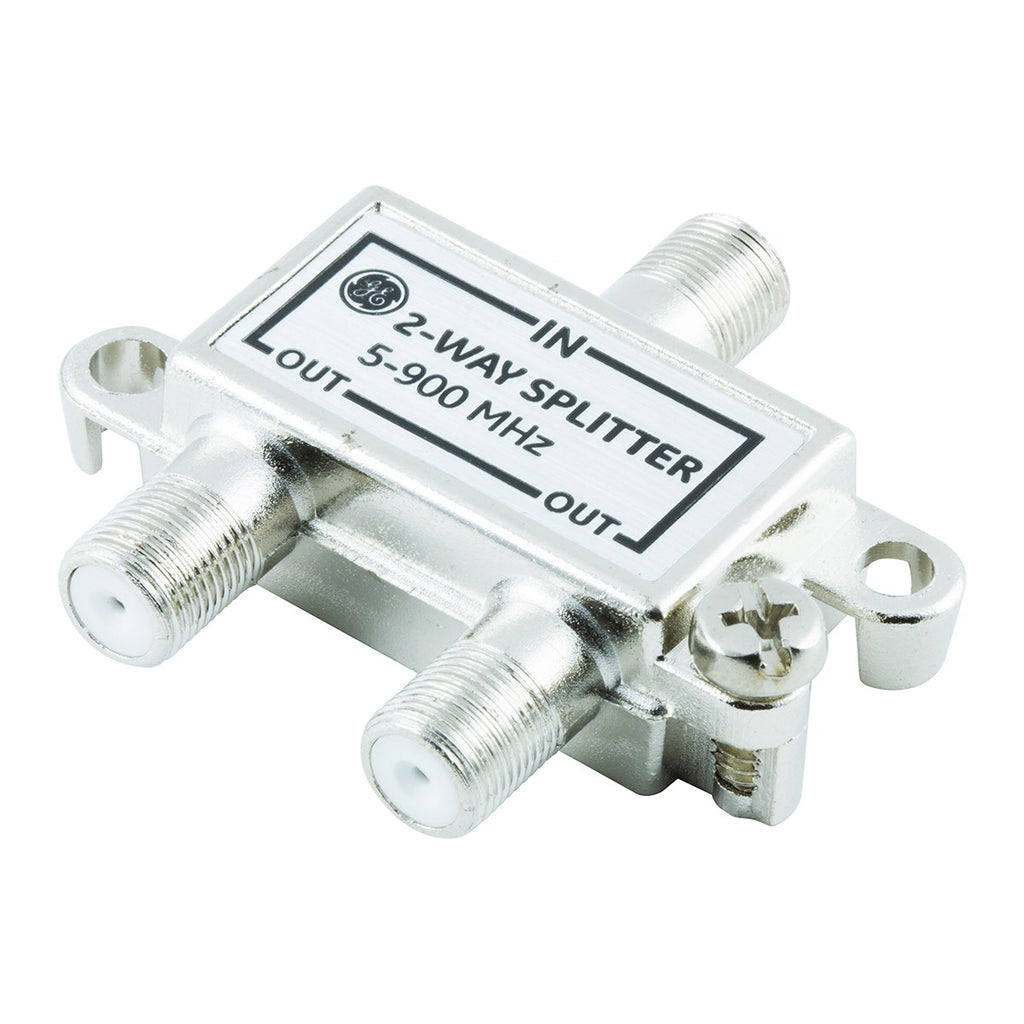GE 2-Way Signal Splitter, Silver