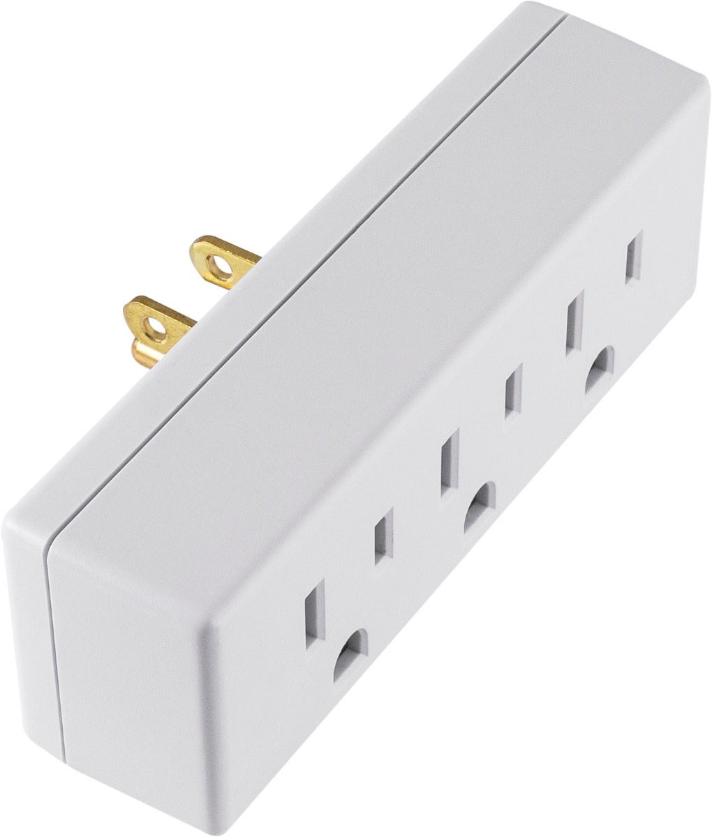 GE 3-Outlet Wall Tap, White