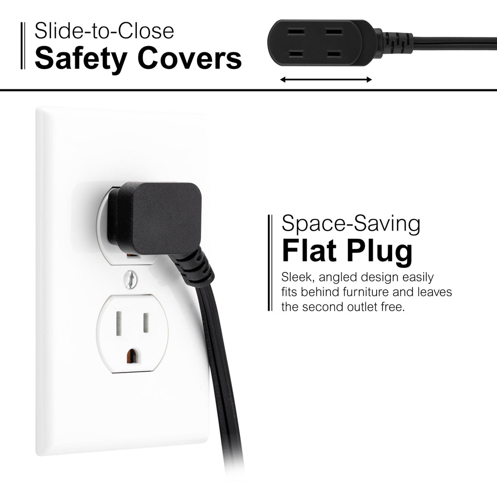 GE 3-Outlet 9ft. Extension Cord with Footswitch, Black