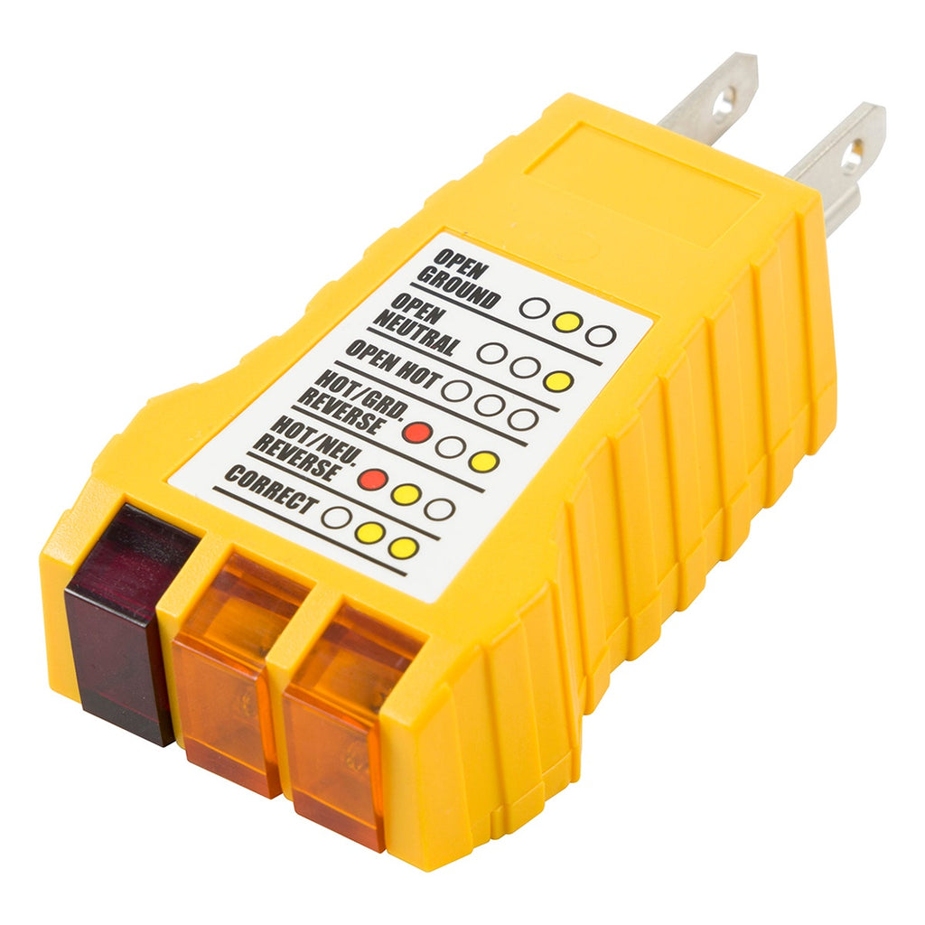 Power Gear 3-Wire Receptacle Tester, Yellow
